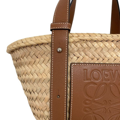 Loewe Anagram Leather Patch Handbag Basket Bag Small 327.02s93 Brown Ladies Used