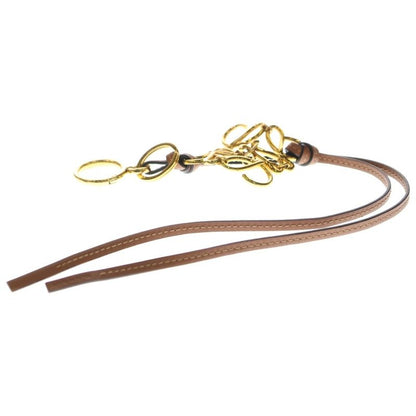 Loewe Anagram Logo Key Holder Key Ring Bag Charm Brown Gold Hardware Leather