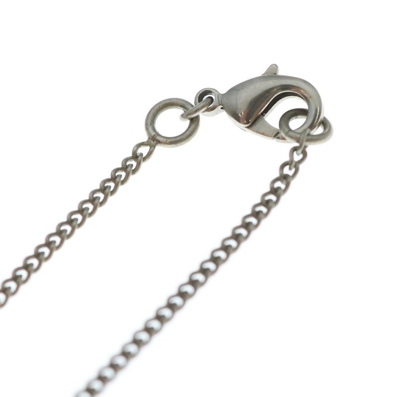 Chanel Coco Mark Necklace Black and Silver Pendant B12a