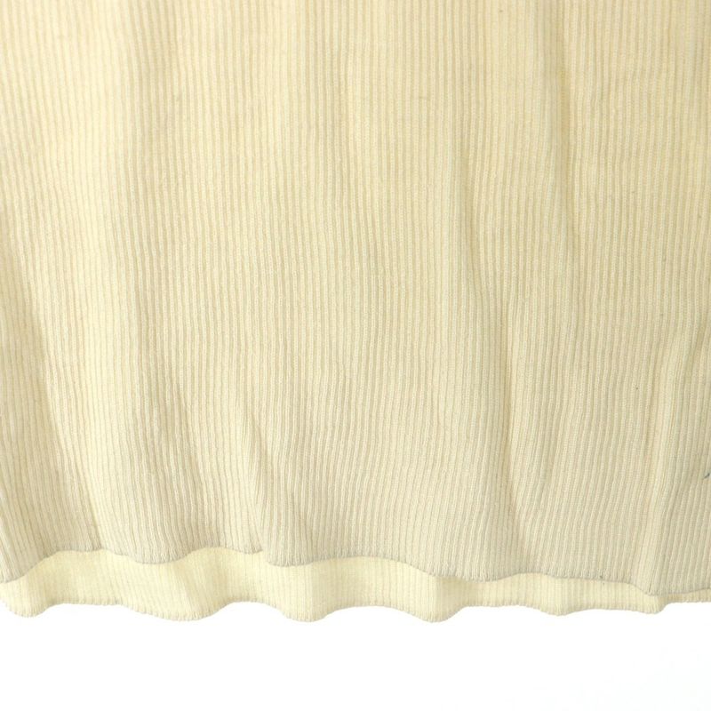 Prada Logo Silk Crew Neck Short Sleeve Knit Sweater Women's Ivory P24t1f S222