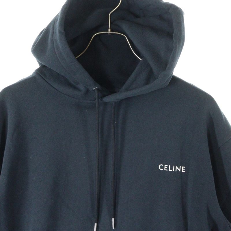 Celine Logo Print Pullover Hoodie 2y958670q Black