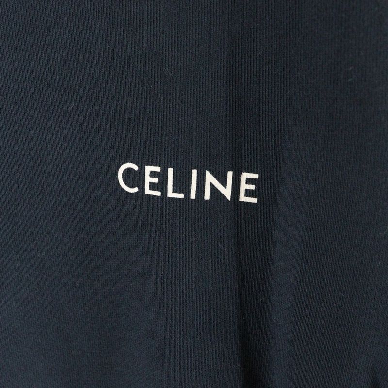 Celine Logo Print Pullover Hoodie 2y958670q Black