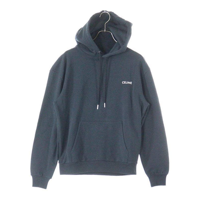 Celine Logo Print Pullover Hoodie 2y958670q Black