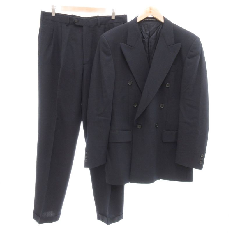 Fendi Uomo Vintage Suit Setup Double Jacket Pants Wool 50 Dark Navy Uo Mnk2
