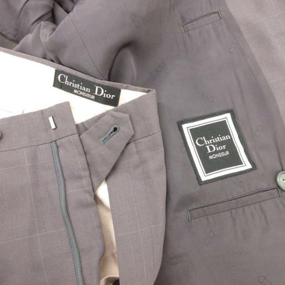 Christian Dior Monsieur Vintage Suit Setup Double Jacket Pants Window Pen Ab-5