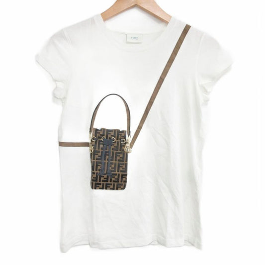 Fendi Kids Zucca Pattern Shoulder Bag Print T-Shirt Cut and Sleeve Short Sleeve