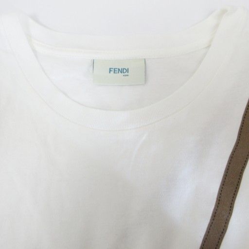 Fendi Kids Zucca Pattern Shoulder Bag Print T-Shirt Cut and Sleeve Short Sleeve