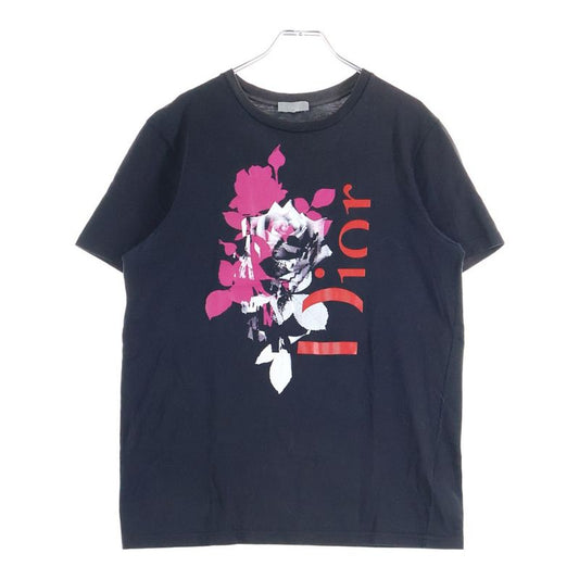 Dior Homme 18ss Rose Photographic Logo Print Crew Neck Short Sleeve T-Shirt Cut