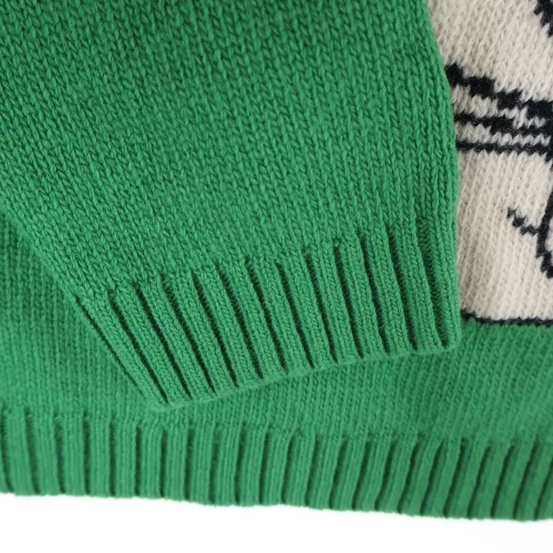 Gucci 18ss Bucks Bunny Crew Neck Knit Sweater Green 519445 X9s82