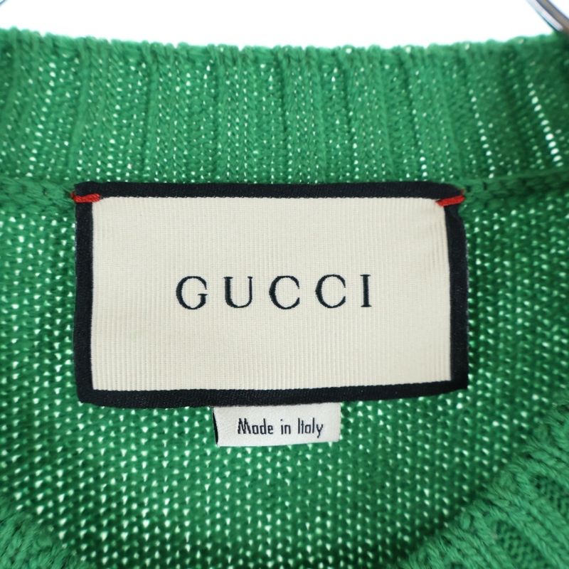 Gucci 18ss Bucks Bunny Crew Neck Knit Sweater Green 519445 X9s82