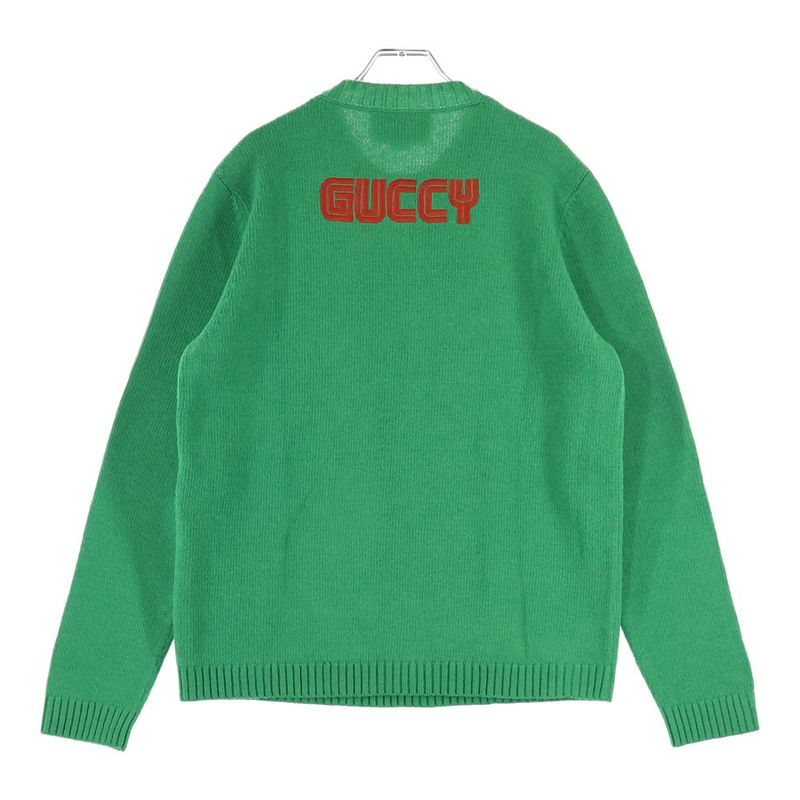 Gucci 18ss Bucks Bunny Crew Neck Knit Sweater Green 519445 X9s82