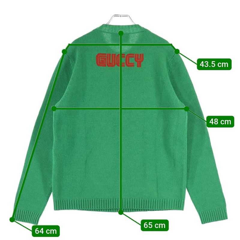 Gucci 18ss Bucks Bunny Crew Neck Knit Sweater Green 519445 X9s82