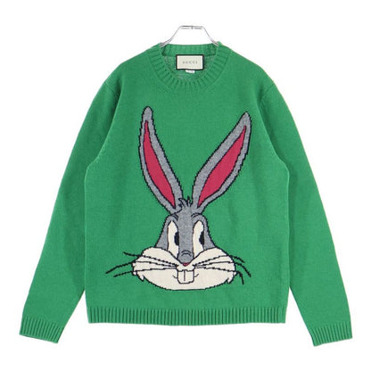 Gucci 18ss Bucks Bunny Crew Neck Knit Sweater Green 519445 X9s82