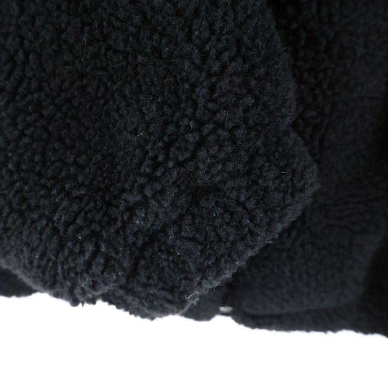 Celine Boa Fleece Hoodie Studded Triomphe Zip-Up Boa Hoodie Black 2y906699m