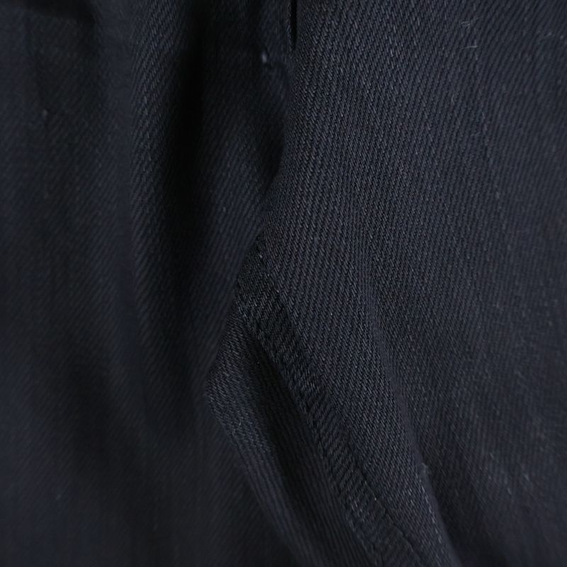 Prada Triangle Logo Plate Button Fly Skinny Denim Pants with Logo Patch Black