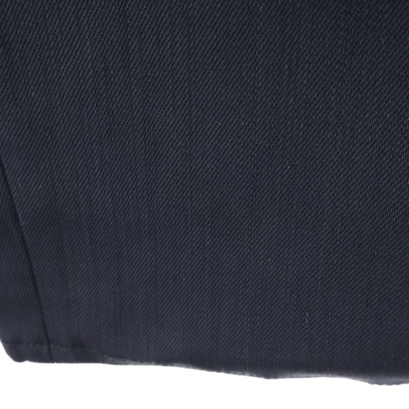 Prada Triangle Logo Plate Button Fly Skinny Denim Pants with Logo Patch Black