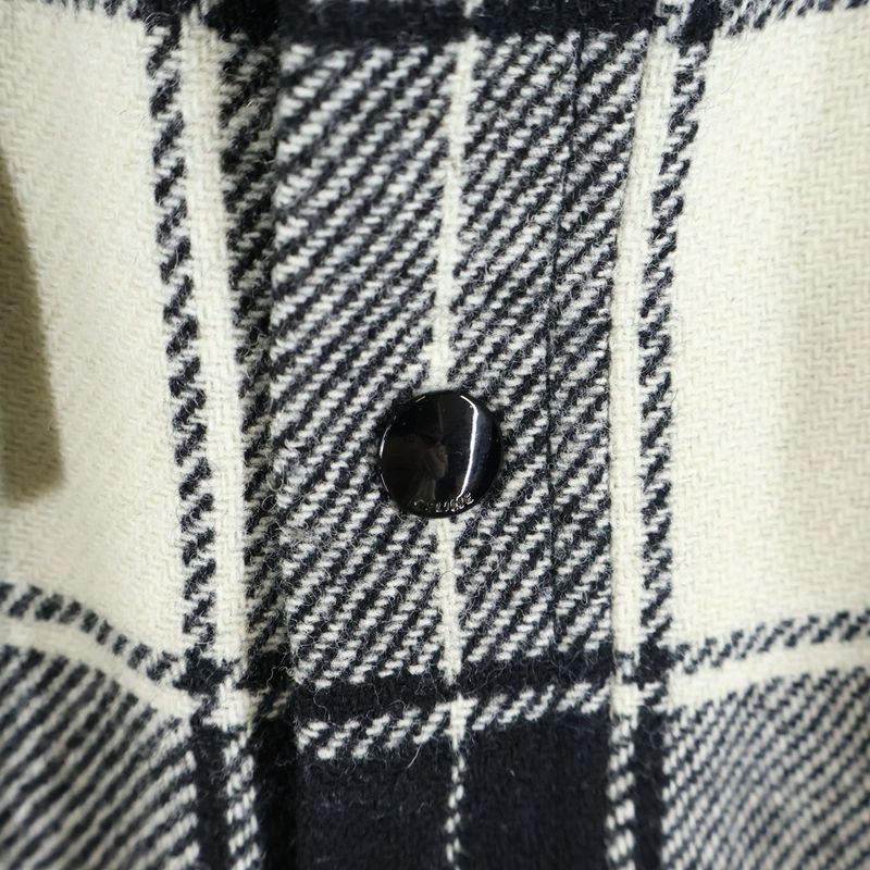 Celine 21aw Quilted Flannel Shirt Hooded Logo Blouson Hooded Jacket 2w4100010