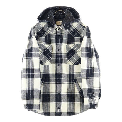 Celine 21aw Quilted Flannel Shirt Hooded Logo Blouson Hooded Jacket 2w4100010