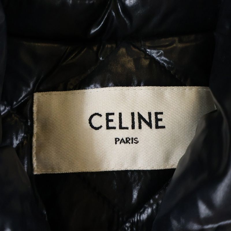 Celine 21aw Quilted Flannel Shirt Hooded Logo Blouson Hooded Jacket 2w4100010