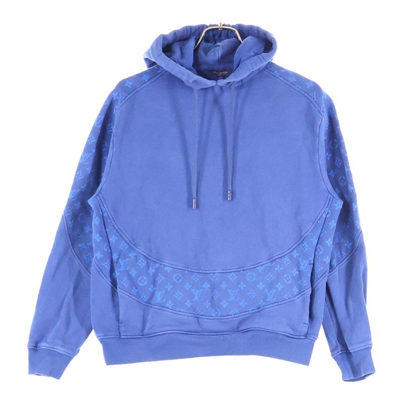 Louis Vuitton 22aw Monogram Circle Cut Pullover Sweatshirt Hoodie Navy Rm222q