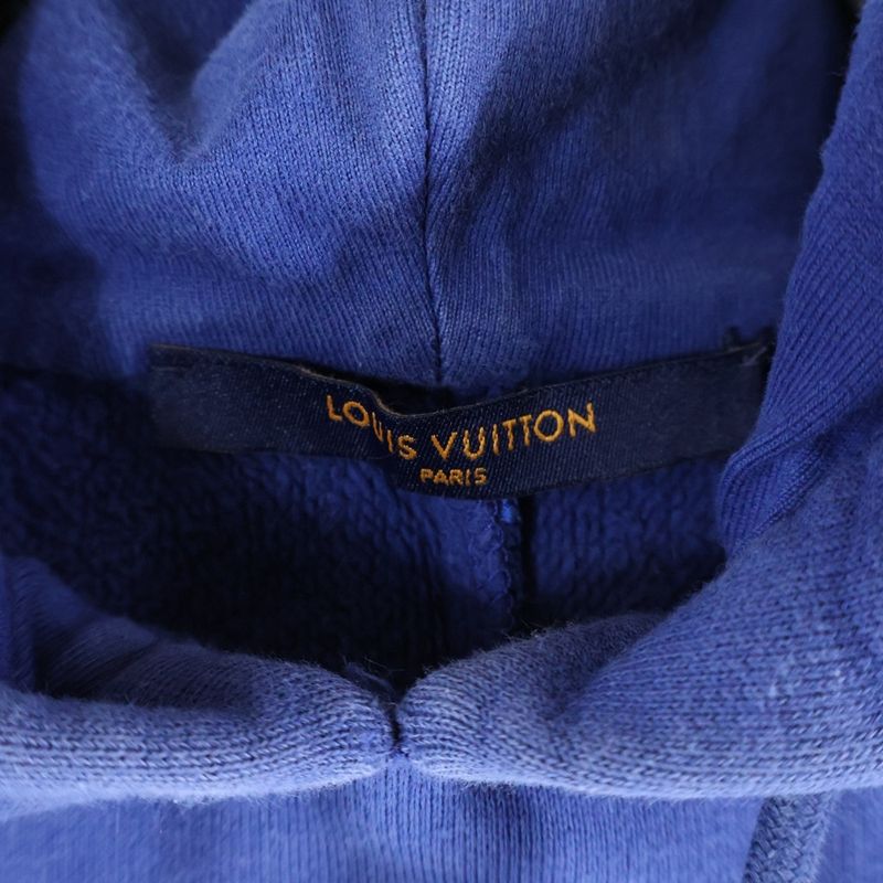 Louis Vuitton 22aw Monogram Circle Cut Pullover Sweatshirt Hoodie Navy Rm222q