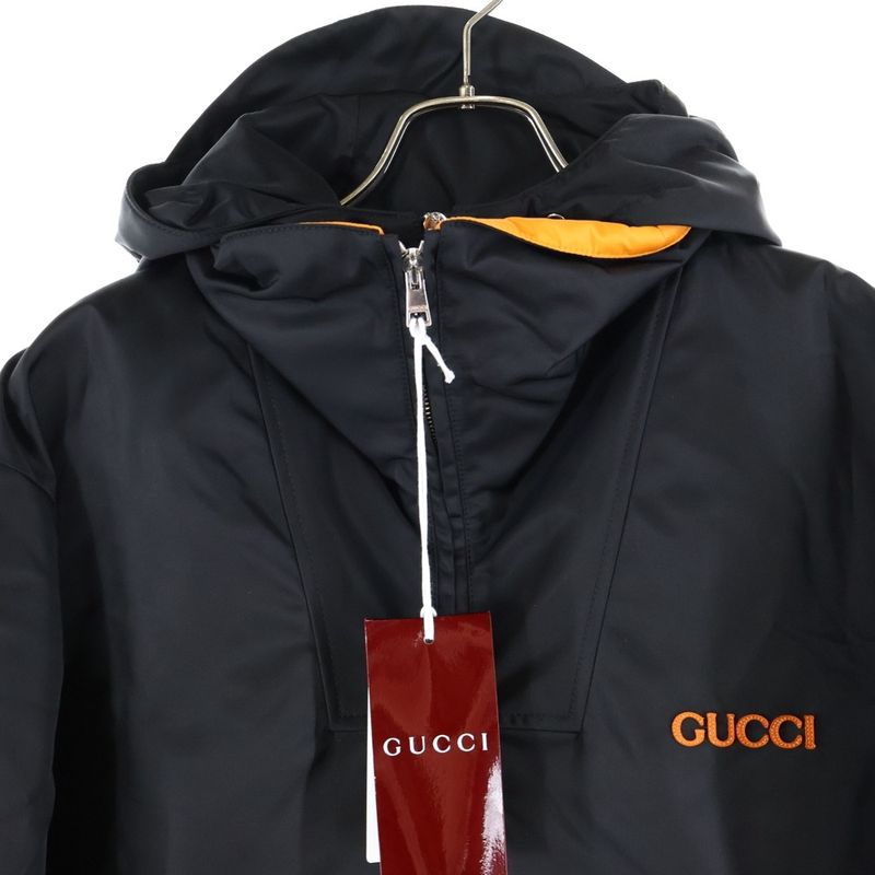 Gucci Nylon Twill Jacket with Logo Embroidery Black 804964 Zaq7f