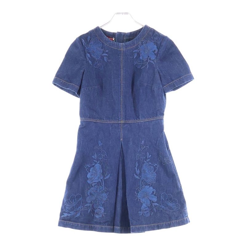 Gucci Denim Dress Embroidered Denim Dress Indigo Women 828556 Xddbr