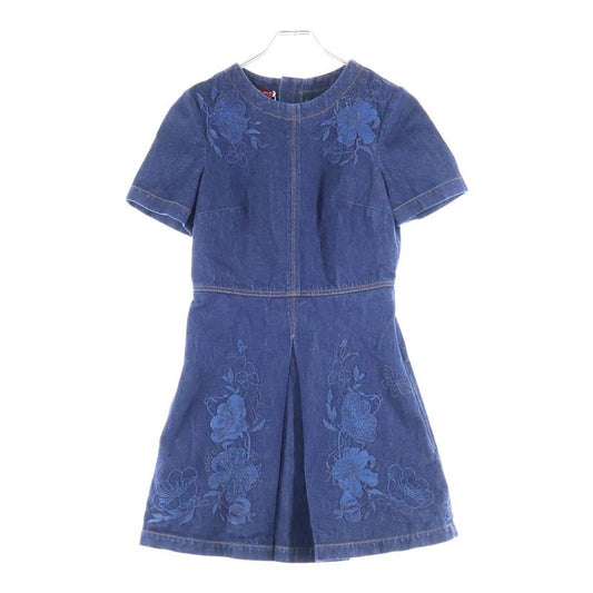 Gucci Denim Dress Embroidered Denim Dress Indigo Women 828556 Xddbr