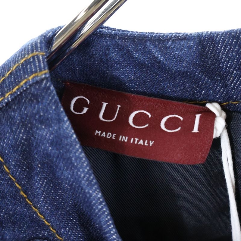 Gucci Denim Dress Embroidered Denim Dress Indigo Women 828556 Xddbr