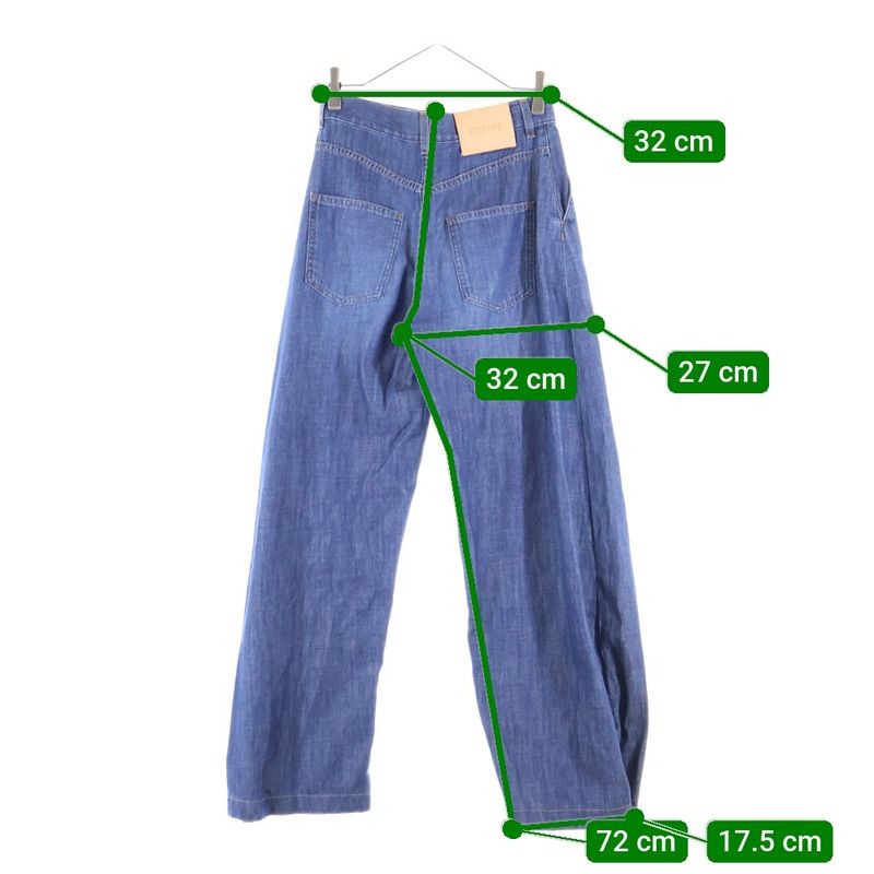 Loewe 24ss Balloon Trousers Hem Button Logo Leather Patch Denim Pants Jeans