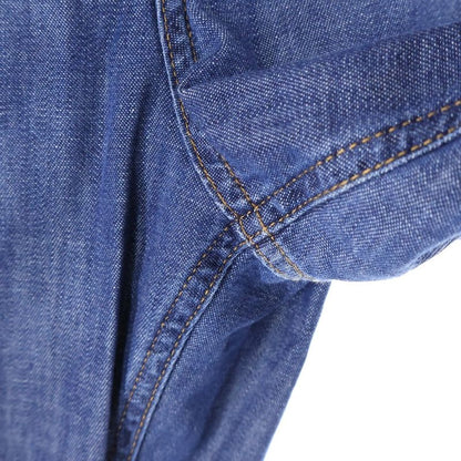 Loewe 24ss Balloon Trousers Hem Button Logo Leather Patch Denim Pants Jeans