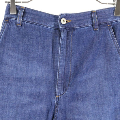 Loewe 24ss Balloon Trousers Hem Button Logo Leather Patch Denim Pants Jeans