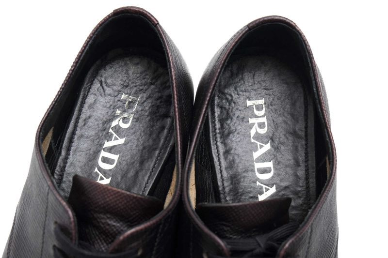 Prada Shoes Business Shoes Business Men Leather Genuine Black 49 Plain Toe