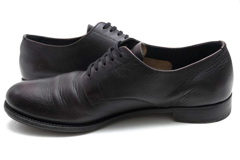 Prada Shoes Business Shoes Business Men Leather Genuine Black 49 Plain Toe