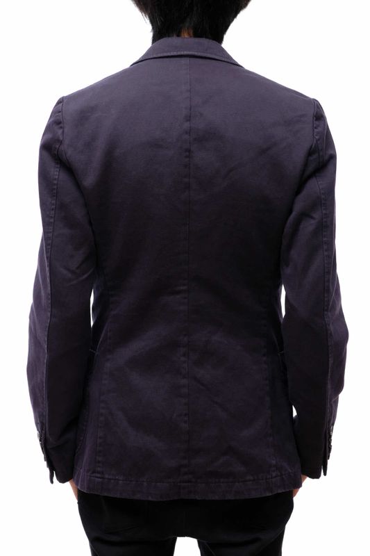 Gucci Tailored Jacket Bleather Jkt Outerwear Men Cotton Canvas Navy Blue Navy
