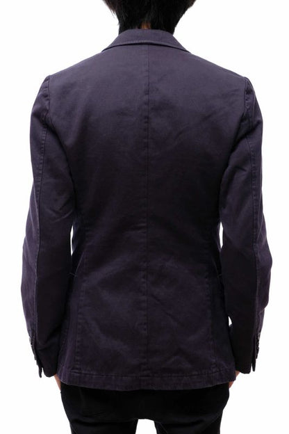 Gucci Tailored Jacket Bleather Jkt Outerwear Men Cotton Canvas Navy Blue Navy