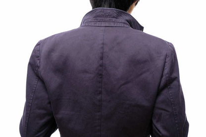 Gucci Tailored Jacket Bleather Jkt Outerwear Men Cotton Canvas Navy Blue Navy