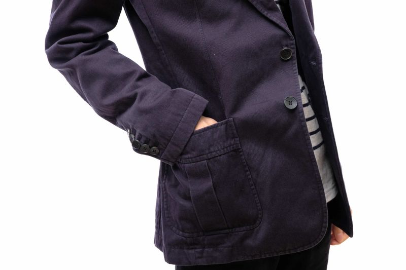 Gucci Tailored Jacket Bleather Jkt Outerwear Men Cotton Canvas Navy Blue Navy