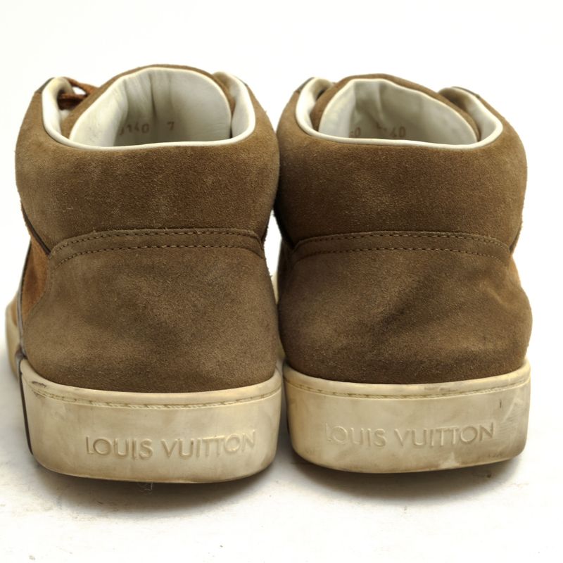Louis Vuitton Shoes Sneakers Shoes High Cut Men Men's Suede Leather Genuine