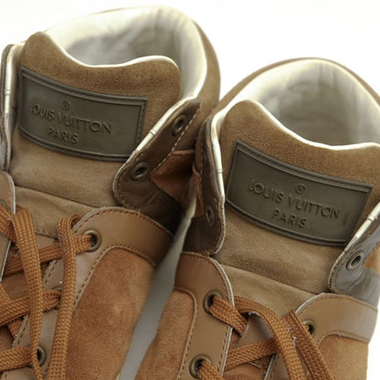 Louis Vuitton Shoes Sneakers Shoes High Cut Men Men's Suede Leather Genuine