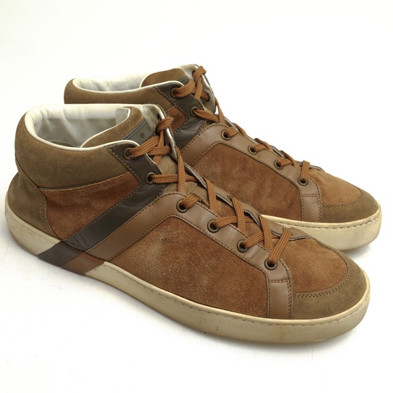 Louis Vuitton Shoes Sneakers Shoes High Cut Men Men's Suede Leather Genuine