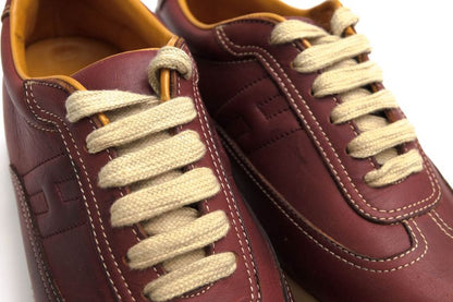 Hermes Shoes Sneakers Shoes Low Cut Ladies Women Leather Genuine Red Brown Red