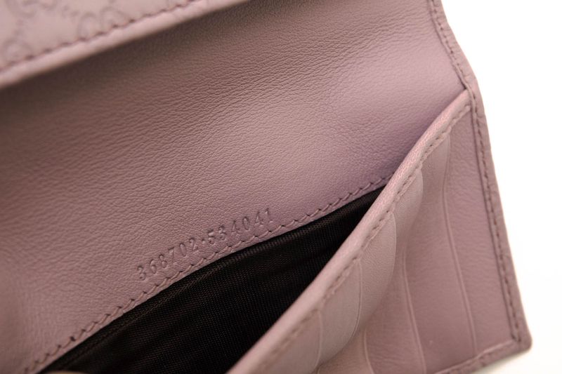 Gucci Long Wallet Women Leather Genuine Pink 368702-534041 Micro Gucci Guccissima GG