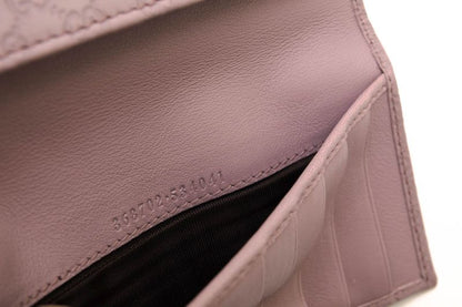 Gucci Long Wallet Women Leather Genuine Pink 368702-534041 Micro Gucci Guccissima GG