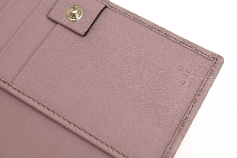 Gucci Long Wallet Women Leather Genuine Pink 368702-534041 Micro Gucci Guccissima GG