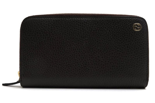 Gucci Long Wallet Men Leather Genuine Dark Brown 449347 Original Leather Dollar