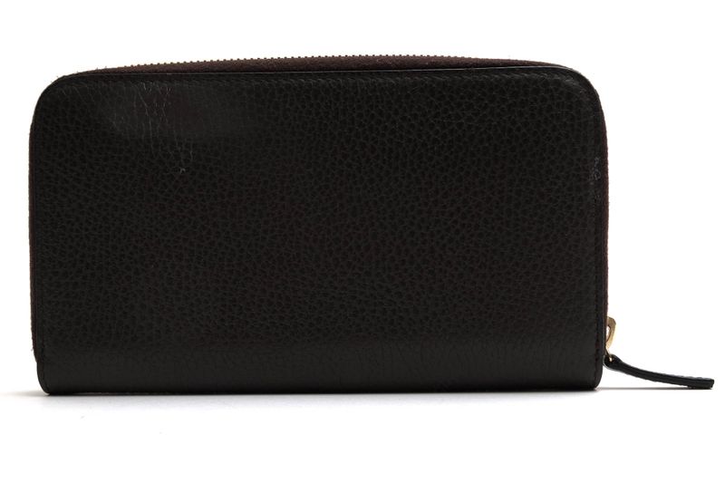 Gucci Long Wallet Men Leather Genuine Dark Brown 449347 Original Leather Dollar