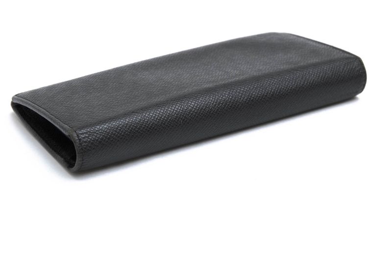 Louis Vuitton Long Wallet Men Leather Genuine Leather Black M32572 Portefeuille