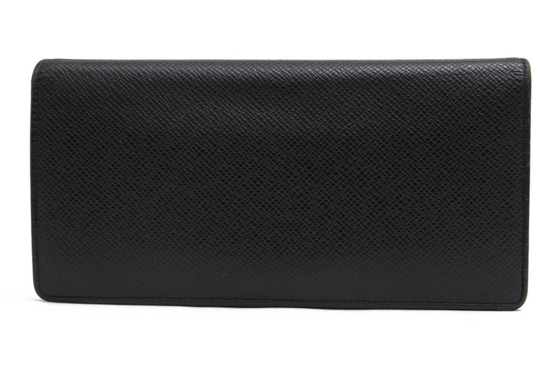 Louis Vuitton Long Wallet Men Leather Genuine Leather Black M32572 Portefeuille