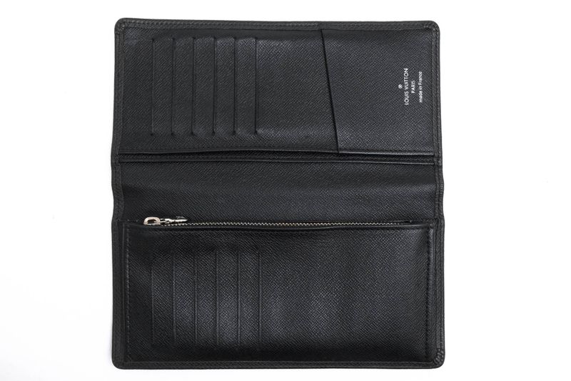 Louis Vuitton Long Wallet Men Leather Genuine Leather Black M32572 Portefeuille